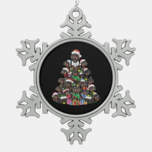 Dachshund-kerstboom Tin Sneeuwvlok Ornament