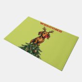 Dachshund Kerstboom Topper Deurmat (Schuin)