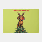 Dachshund Kerstboom Topper Deurmat (Voorkant)