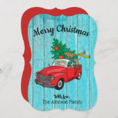 Dachshund Kerstboom Winkelen Plat Kaart (Voorkant / Achterkant)