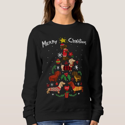 Dachshund-kerstboomhond Trui (Voorkant)