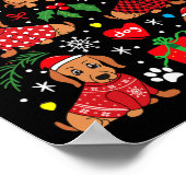 Dachshund-kerstboomversiering Funny Weenie Dog Poster (Hoek)