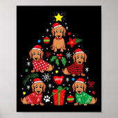 Dachshund-kerstboomversiering Funny Weenie Dog Poster (Voorkant)