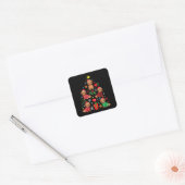 Dachshund-kerstboomversiering Funny Weenie Dog Vierkante Sticker (Envelop)