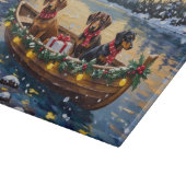 Dachshund Kerstboot Vakantie Snijplank (Hoek)