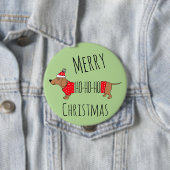 Dachshund-kerstButton Ronde Button 4,0 Cm (In situ)