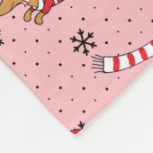 Dachshund-kerstcadeau Fleece Deken (Hoek)