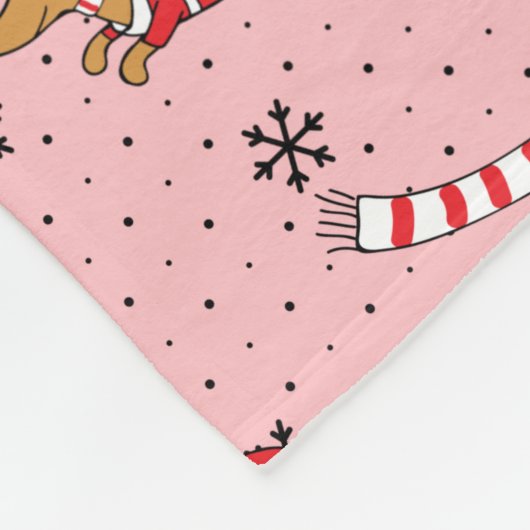 Dachshund-kerstcadeau Fleece Deken (Hoek)