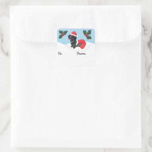Dachshund kerstcadeau Label (Tas)