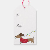 Dachshund-kerstcadeaus Doxie-feestdagen Cadeaulabel (Achterkant)