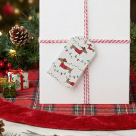 Dachshund-kerstcadeaus Doxie-feestdagen Cadeaulabel