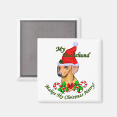 Dachshund Kerstcadeaus Magneet (Voorkant / Achterkant)