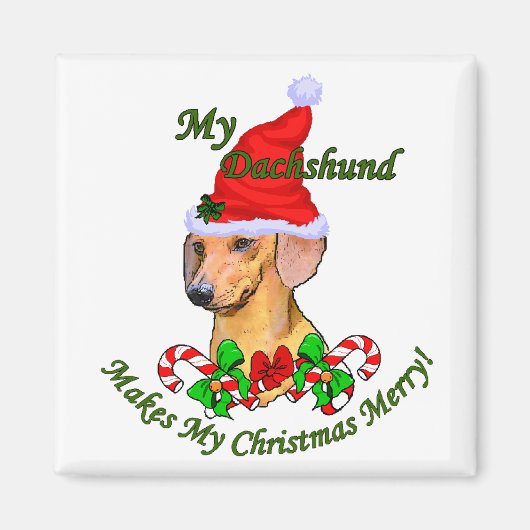 Dachshund Kerstcadeaus Magneet (Voorkant)