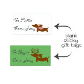 Dachshund-kerstcadeautassen stickers | rendieren