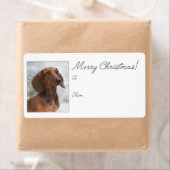 Dachshund-kerstcadeautjes Etiket (Insitu)