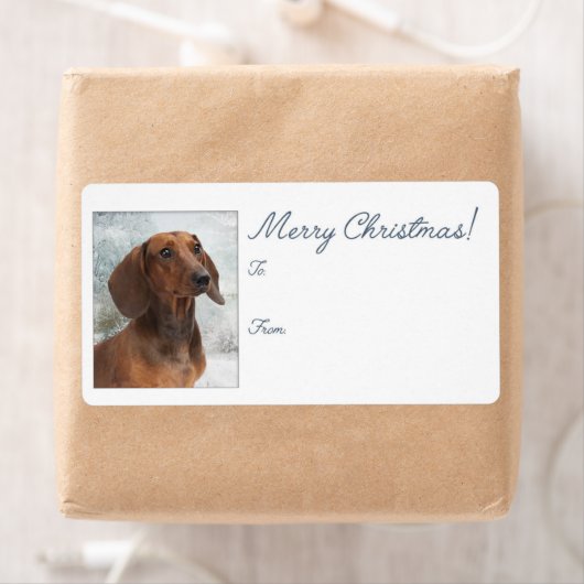 Dachshund-kerstcadeautjes Etiket (Insitu)