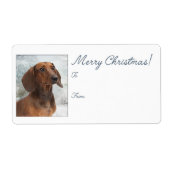 Dachshund-kerstcadeautjes Etiket (Voorkant)
