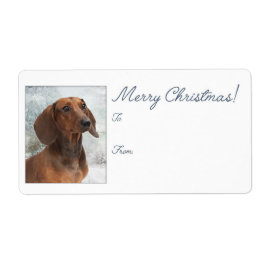 Dachshund-kerstcadeautjes Etiket