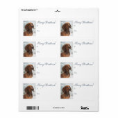 Dachshund-kerstcadeautjes Etiket (Full Sheet)