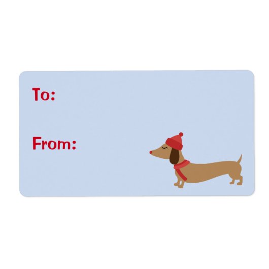 Dachshund-kerstcadeautjes Label Sticky Labels (Voorkant)