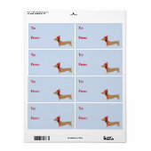Dachshund-kerstcadeautjes Label Sticky Labels (Full Sheet)