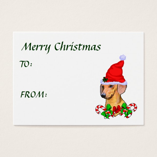 Dachshund-kerstcadeautjes Visitekaartjes (Voorkant)