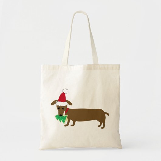 Dachshund-kerstCanvas tas (Voorkant)