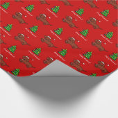 Dachshund-kerstCartoon Cadeaupapier (Hoek)