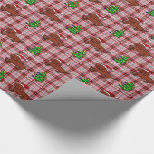 Dachshund-kerstCartoon Cadeaupapier (Hoek)