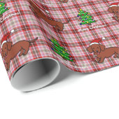 Dachshund-kerstCartoon Cadeaupapier (Rol Hoek)