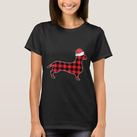Dachshund-kerstdecoratie Red Pset Buffalo T-shirt (Voorkant)