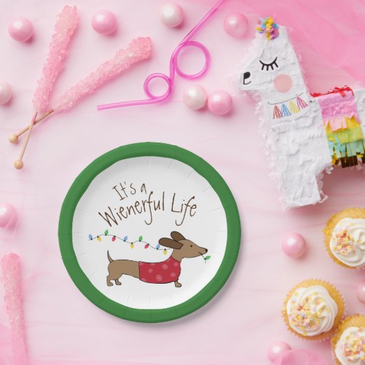 Dachshund-kerstdessert Wegwerpbaar Bord (Feest)