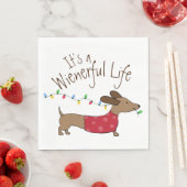 Dachshund-kerstfeest Wienerful Life Servet (Insitu)