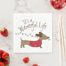 Dachshund-kerstfeest Wienerful Life Servet