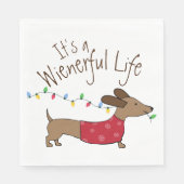 Dachshund-kerstfeest Wienerful Life Servet (Voorkant)