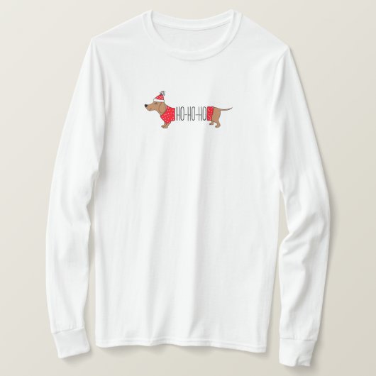 Dachshund-kersthoes, T-Shirt (Design voorkant)