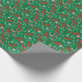 Dachshund-kersthond Cadeaupapier (Hoek)