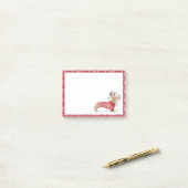Dachshund Kersthond Cozy Red Knited Sweater Post-it® Notes (Op bureau)