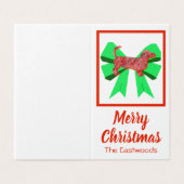 Dachshund-kersthond en Green Bow Small Kaart (Buitenkant ongevouwen)