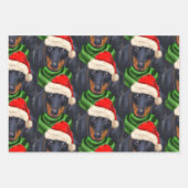 Dachshund-kersthond en Pset Inpakpapier Vel (Voorkant 3)