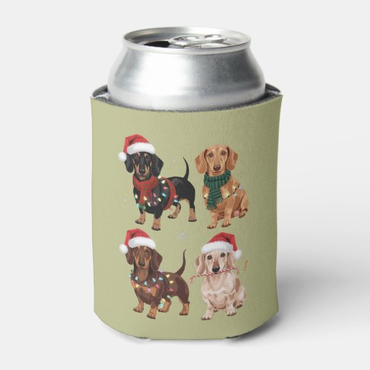 Dachshund Kersthond Moeder Liefhebber Kerstcadeau Blikjeskoeler (Blikje Voorkant)