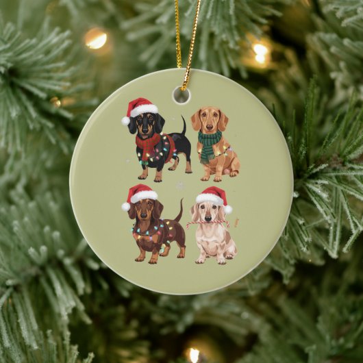 Dachshund Kersthond Moeder Liefhebber Kerstcadeau Keramisch Ornament (Boom)