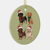 Dachshund Kersthond Moeder Liefhebber Kerstcadeau Keramisch Ornament (Rechts)