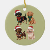 Dachshund Kersthond Moeder Liefhebber Kerstcadeau Keramisch Ornament (Voorkant)