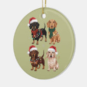 Dachshund Kersthond Moeder Liefhebber Kerstcadeau Keramisch Ornament (Links)