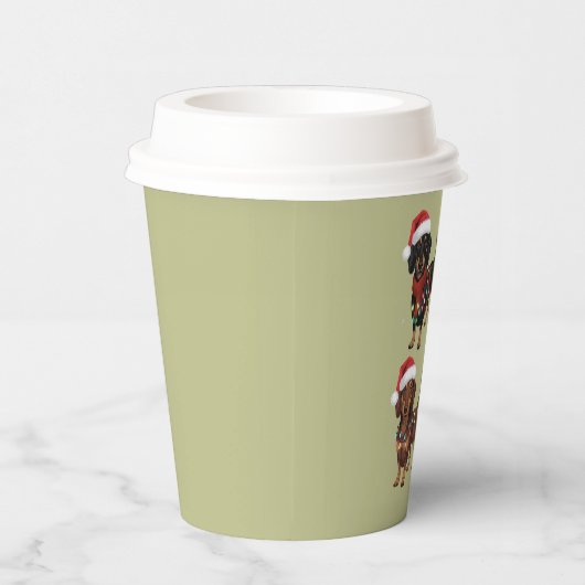 Dachshund Kersthond Moeder Liefhebber Kerstcadeau Papieren Bekers (Rechts)