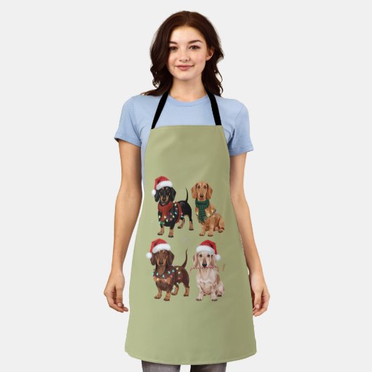 Dachshund Kersthond Moeder Liefhebber Kerstcadeau Schort (Gedragen)