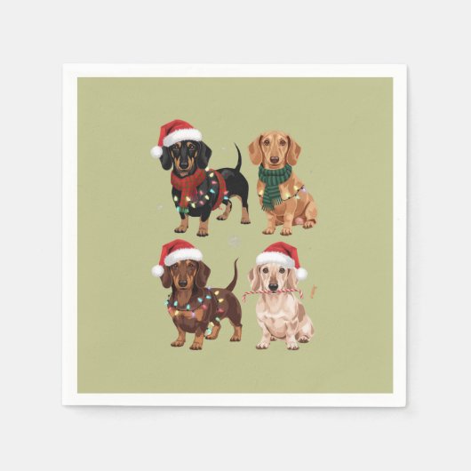 Dachshund Kersthond Moeder Liefhebber Kerstcadeau Servet (Voorkant)