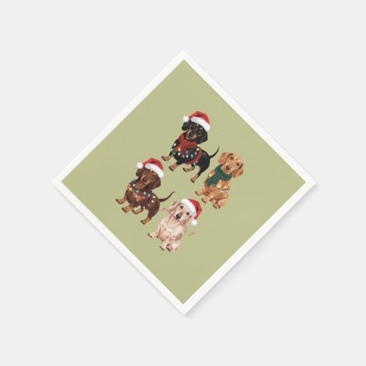 Dachshund Kersthond Moeder Liefhebber Kerstcadeau Servet (Hoek)