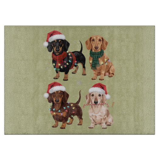 Dachshund Kersthond Moeder Liefhebber Kerstcadeau Snijplank (Voorkant)
